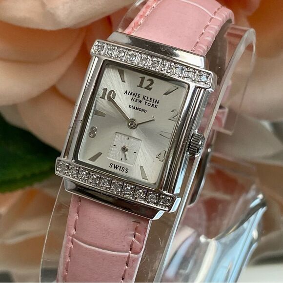 Anne Klein New York Swiss 20 Diamond Bezel Dress Watch with Sub-dial Second Hand - Picture 5 of 16